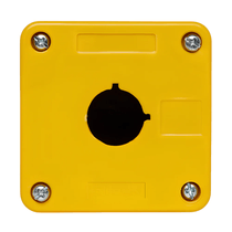 Botoeira Comando Vazia Plástico Preta e Amarela 1 Furo 22mm SQ1K Steck