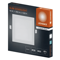 Luminária LED 18w Bivolt Slim Downlight 4000K 1350lm Quadrada 7021635 Ledvance