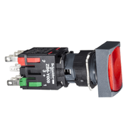 Botão Iluminado Retenção Vermelho 16mm 12/24V LED 1NA+1NF XB6DW4B5B Schneider