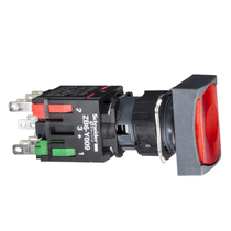 Botão Iluminado Retenção Vermelho 16mm 12/24V LED 1NA+1NF XB6DW4B5B Schneider