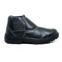 Botina Couro Elástica PU Borracha Nitrílica Plástico Simples Preta 48 Linha Plus 6033BELB4600LL CA 32623 Bracol