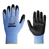 Luva Seg Prot Mec Term Cortes Abrasão HPP Nylon Lycra Fibra d Vidro Azul Preta Poliuretano T=9/G 1 Par Cut Comfort 101418029 Volk CA 37181