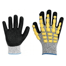 Luva Seg Prot Mec Term Cortes Perfurações Fibra Sintética Amarela Preta Corrugada Látex T=8/M 1 Par Cut 101506659 Volk CA 38654