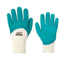 Luva Seg Prot Mec Cortes Abrasão Fibra Natural Branca Verde Corrugada Látex Natural T=10/EG 1 Par Green 101103038 Volk CA 38800