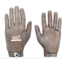 Luva Seg Prot Mec Cortes Malha Aço Inox Cinza Inox Liso Fecho Inox T=9/G 1 Par Steel Cano Curto 147121309 Volk CA 26967