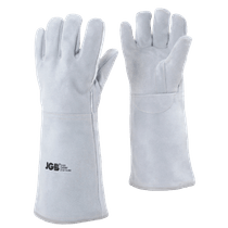 Luva Seg Couro Soldador Raspa Cinza T=10/GG Longo 200mm Reto 053RF JGB CA 34125