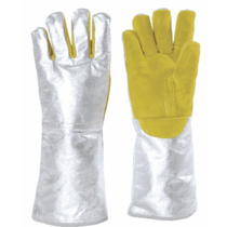 Luva Seg Prot Term Alta Temp Kourion Aluminizado Amarela Aramida Liso Reto Médio Algodão T=10/GG 1 Par Linha Kourion 2003KA Jgb CA 28651