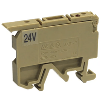 Conector Passagem Borne Simples Seccionável C/Sinaliz PA Bege 8,2mm 250V 6,3A 4mm2 MAB1F24V Metaltex
