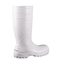 Bota Impermeável Segurança PVC Massa Nitrílica Branca Antiperf Aço Longo C/Forro Aço Carbono 35 Acqualev 85BPL200PA Bracol CA 37750