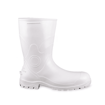 Bota Impermeável Segurança PVC Branca Simples Médio C/Forro Aço Carbono 36 Acqualev 85BPC200 Bracol CA 26586