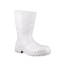 Bota Impermeável Segurança PVC Branca Simples Médio C/Forro Aço Carbono 35 Acqualev 85BPC200 Bracol CA 26586