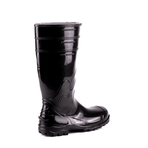 Bota Impermeável Segurança PVC Massa Nitrílica Preta S/Palmilha Longo C/Forro Aço Carbono 34 Acqualev 85BPL200 Bracol CA 35223