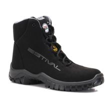 Bota Manobreira Microfibra Preta PU BI Longo C/Forro Composite Cadarço 38 MANOB3S2L Estival CA 47218