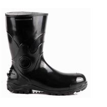 Bota Impermeável Segurança PVC Preta Simples Médio C/Forro Aço Carbono 39 Aqualev 85BPC200 Bracol CA 26586