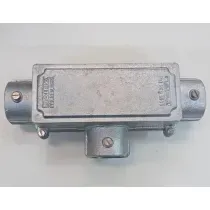 Condulete Fixo Simples T Alumínio Cinza 2" S/Rosca C/Tampa C/Vedação IP-54 DGBT200DSPAT Daisa