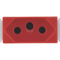 Módulo Tomada Predial Embutir Padrão Brasil Vermelha 2 Polos + Terra 20A 250V 57217033 Tramontina