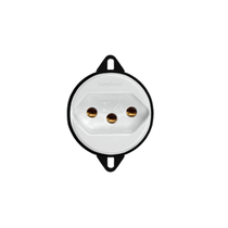 Módulo Tomada Predial Piso Padrão Brasil Branca 2 Polos + Terra 20A 250V Redonda 24074N Transmobil