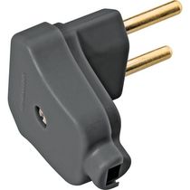 Plugue Macho Energia Predial Triangular Pvc Preto 2 Polos 250VCA 10A PB Priscus 57403006 Tramontina