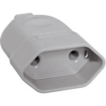 Plugue Fêmea Energia Predial Cinza 2 Polos 250V 10A Cilíndricos 57401052 Tramontina