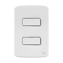 Interruptor Predial 2 Teclas Simples Branca 250VCA 10A Placa 4X2 Branca 13272420 Weg