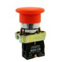 Botão Emergência Cogumelo 60mm Met Preto Vermelho 22mm 100-240V 1NF Puxar Destravar M20Berr1B Metaltex