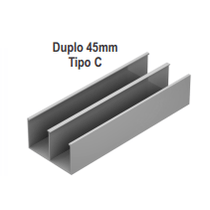 Canaleta Fechada Lisa Alum Anodiz 1 Divisor Branca S/Tampa 73x45mm 3m S/Ades C DT1444000 Dutotec