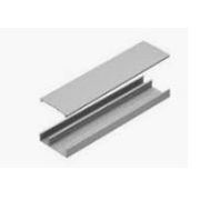 Tampa Canaleta Fioscabos Plana Ranhurada Alumínio Cinza 25mm 3000mm DT1503001 Dutotec