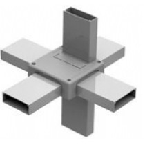 Caixa Derivação Perfilado T Aluminio/Abs 125x125mm 2 Saídas-25mm Branca DT5244000ALABS Dutotec