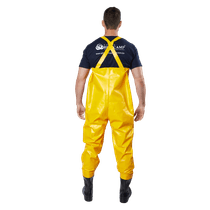 Jardineira Tecido Trevira Amarela C/Suspensório Ajustável C/Botas N.45 GG 1552 Brascamp CA 28440