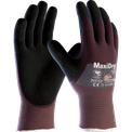 Luva-protecao-nylon-preta-e-roxa-antiderrapante-C-banho-nitrilico-reto-curto-5dedos-P-MAXIDRY-75400-Next-Safety