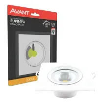 Luminária LED Spot Quadrada Embutir PC Branca 100-240V 3000K 12W 140x140mm 960Lumens Spotled 281100578 Avant
