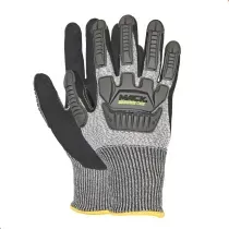 Luva proteção PE cinza antiderrapante C/banho nitrílico TPR elastano curta 5dedos G MACK ONE 70700G Next Safety