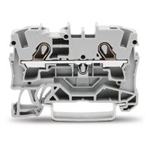 Conector passagem Borne nylon cinza 6,2mm 800V 32A 4mm2 cage clamp CPB 20041201 Wago