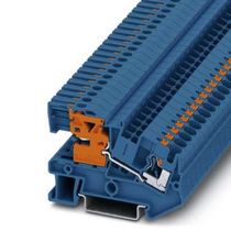 Conector Passagem Borne 2 Níveis nylon Azul/Laranja 6,2mm 250V 32A 4mm2 Push In PTN4 Phoenix Contact