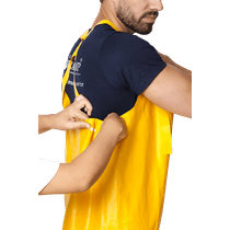 Jardineira Saneamento Trevira KP500 Amarela com suspensório ajustável e bota 38 G 1261 Brascamp