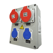 Unidade Combinada Sobrepor Pvc 3 Polos+Terra 32A 220/380V Cinza 251x150x107mm IP-44 S231133 Steck