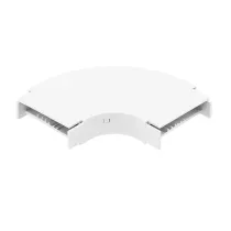 Curva Canaleta Horizontal Lisa 90G 30mm Alumínio Pintura Branca S/Vedação Italiana DT3864530 Dutotec