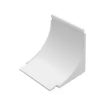 Curva canaleta vertical interna plana lisa 90G 60mm alumínio branca S/vedação 88mm DT3804560 Dutotec