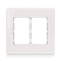 Placa Cega Sobrepor 4x4" Branca com Suporte para 3+3 Módulos Horizontais e Suporte para 6 Módulos Stella 869072 Steck