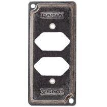 Tampa Metálica Condulete Alumínio Cinza 2 Postos Hexagonais Horizontais 1/2 - 3/4" para 2 Tomadas TM034 H H Daisa