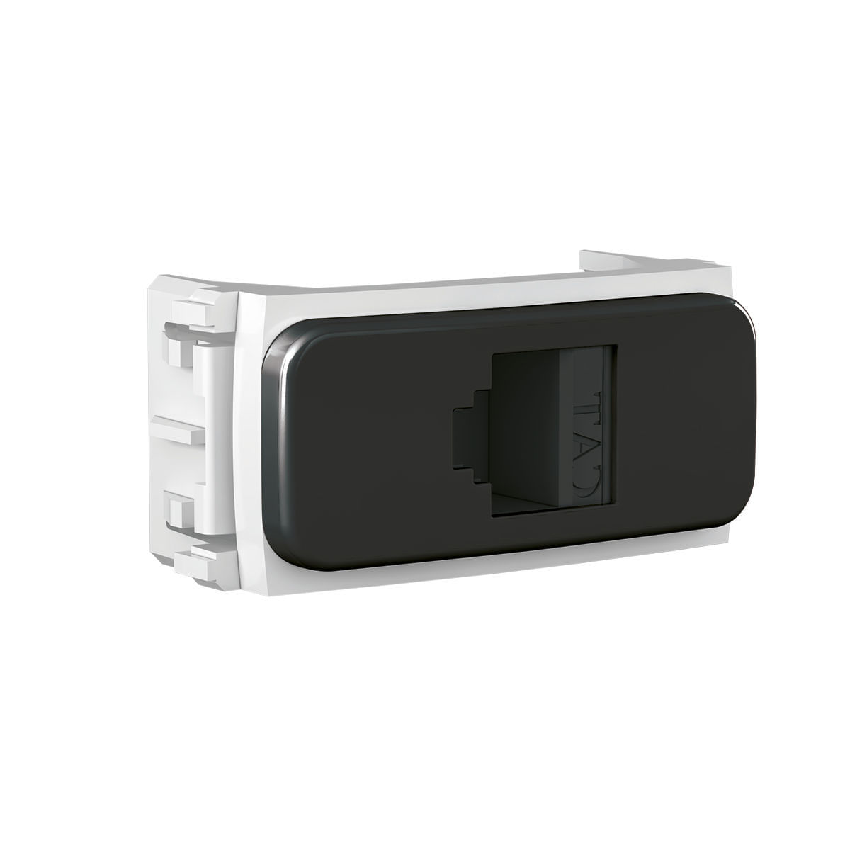 Módulo de Tomada para Rede de Telefonia 1 Módulo RJ45 5E Preto com ...
