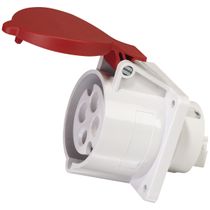 Tomada Industrial Embutir Pvc Fêmea 3P+T 32A 380-440V 50/60Hz Branca/Vermelha 6H IP-44 TEW TEW32P4H6E53 Weg