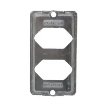 Tampa metálica condulete de alumínio cinza para 2 postos hexagonais horizontais 3/4" para 2 tomadas TM034 H Daisa