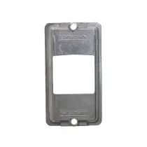 Tampa metálica condulete alumínio cinza 2 postos hexagonais horizontais 1" para 2 tomadas TM100 H H Daisa