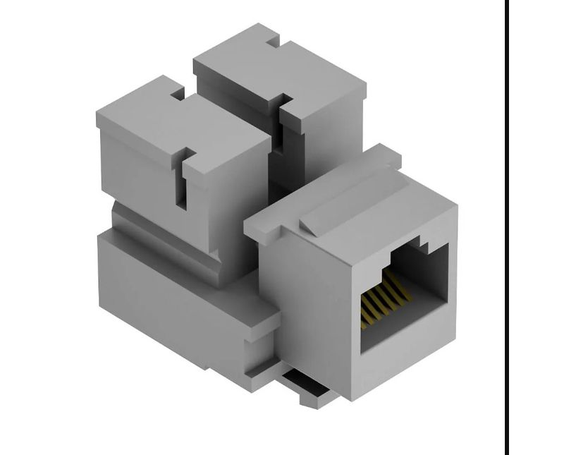 Conector-RJ45-Femea-8-Polos-CAT6-Branco-Keystone-QM9904400LI-Dutotec