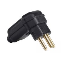 Plugue Macho de Energia Predial Triangular Pvc Preto 2P+T 250VCA 10A 90G PLD103 Margirius