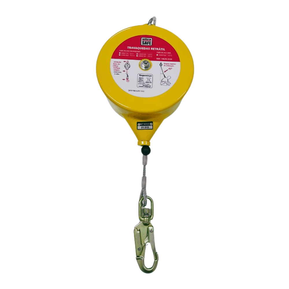 Trava Quedas Retrátil Aço Galvanizado 15 Metros USR001005 Ultrasafe ...