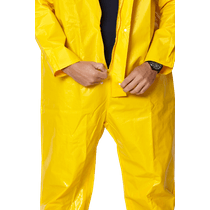 Macacão de Proteção Química PVC amarelo com capuz botão/ziper impermeável Plus 580 Brascamp