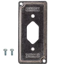 Tampa metálica condulete alumínio Dailet com 1 furo para tomada TM100+h Daisa