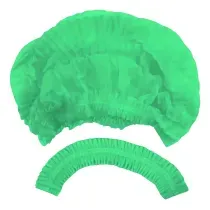 Touca descartável em tecido não tecido (TNT) verde RDES00130 Prevemax